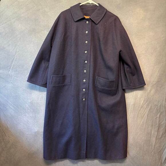 Vintage 60s Button Down Overcoat American Way 100% Wool Made In USA Union Made